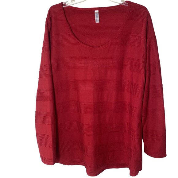 LuLaRoe Simply Comfortable Top Womens 3XL Red Long Sleeve Pullover Sweater - Picture 1 of 9